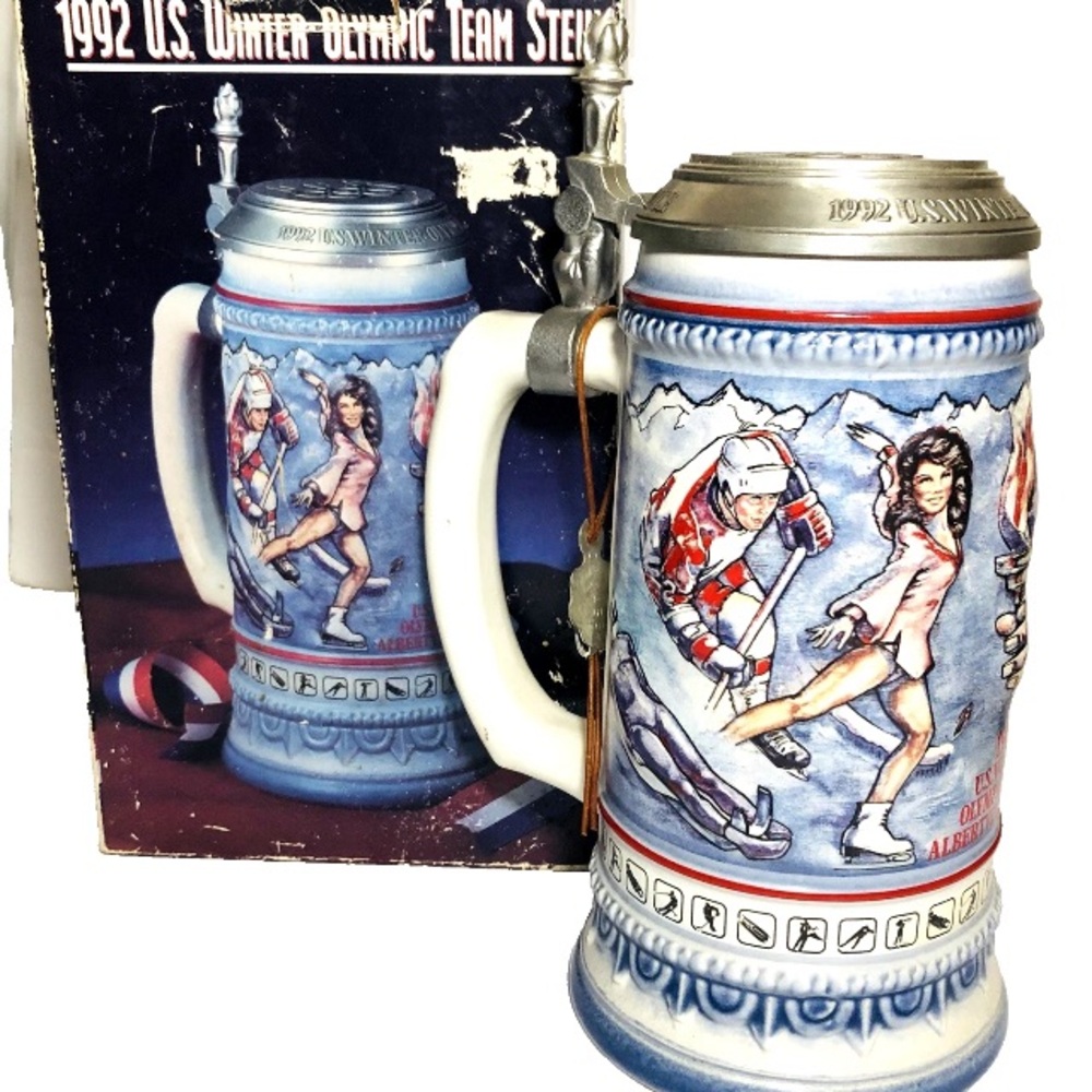1992 U.S. Winter Olympic Team Stein Mug - Blue and White